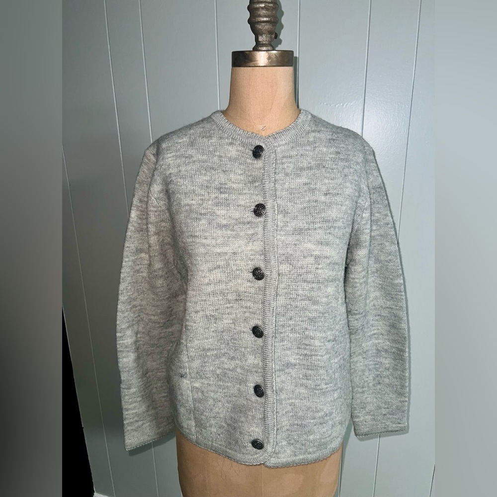 Worthington Heather Gray Button-Up Women's Sweater/Cardigan